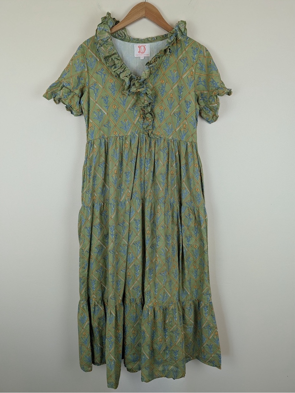Victoria Dunn Faye Floral Print Ruffle Accent Dress